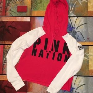 PINK Nation Cropped fleece hoodie
